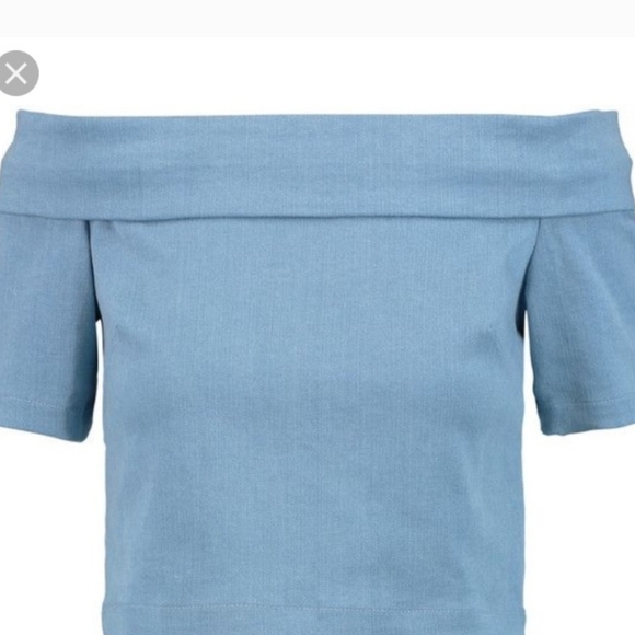 3x1 NYC Denim Off-Shoulder Blue Top Size S - Picture 8 of 8
